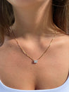 2 Carat Radiant Cut Solitaire Floating Lab Diamond Necklace-Necklaces-ASSAY