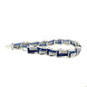 21 Carat Art Deco Blue Sapphire and Diamond Bracelet in Platinum-Bracelets-ASSAY