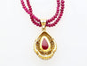 Tiffany & Co. Signed 22.41 Carat Cabochon Cut Ruby and Diamond Pendant Necklace