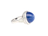 25 Carat GRS Certified No Heat Cabochon Cut Blue Star Sapphire Ring With Trapezoid Cut Diamonds-Rings-ASSAY