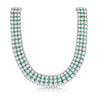 27 Carat Diamond and Emerald Flexible Choker Necklace in 18k White Gold-Chokers-ASSAY