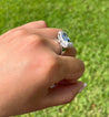 2.20 Carat Oval Cut Tanzanite Half Bezel Bow Style Ring in 18K White Gold-Rings-ASSAY