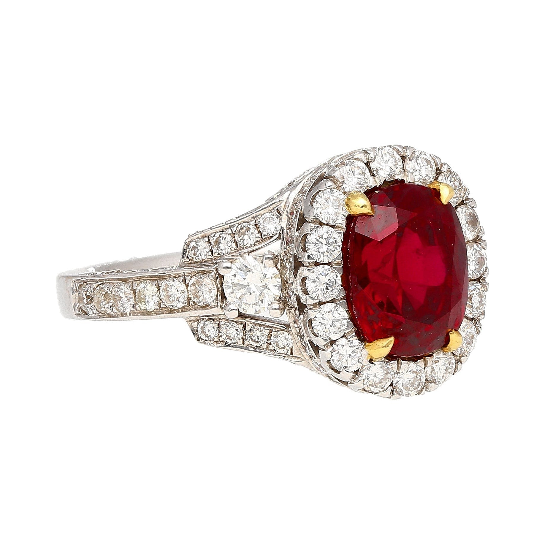 Red Diamond Rhinestone Vintage Red Diamond Ring