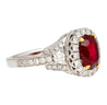 2.20 carat Vivid Red Oval Cut Ruby & Diamond Retro Regal Style Vintage Ring-Rings-ASSAY