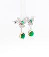 2.5 Carat Cabochon Cut Emerald and Diamond Butterfly Drop Earrings in 18K White Gold-Earrings-ASSAY