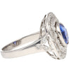 2.56 Carat No Heat Kashmir Blue Sapphire in Platinum Diamond Halo Ring-Rings-ASSAY