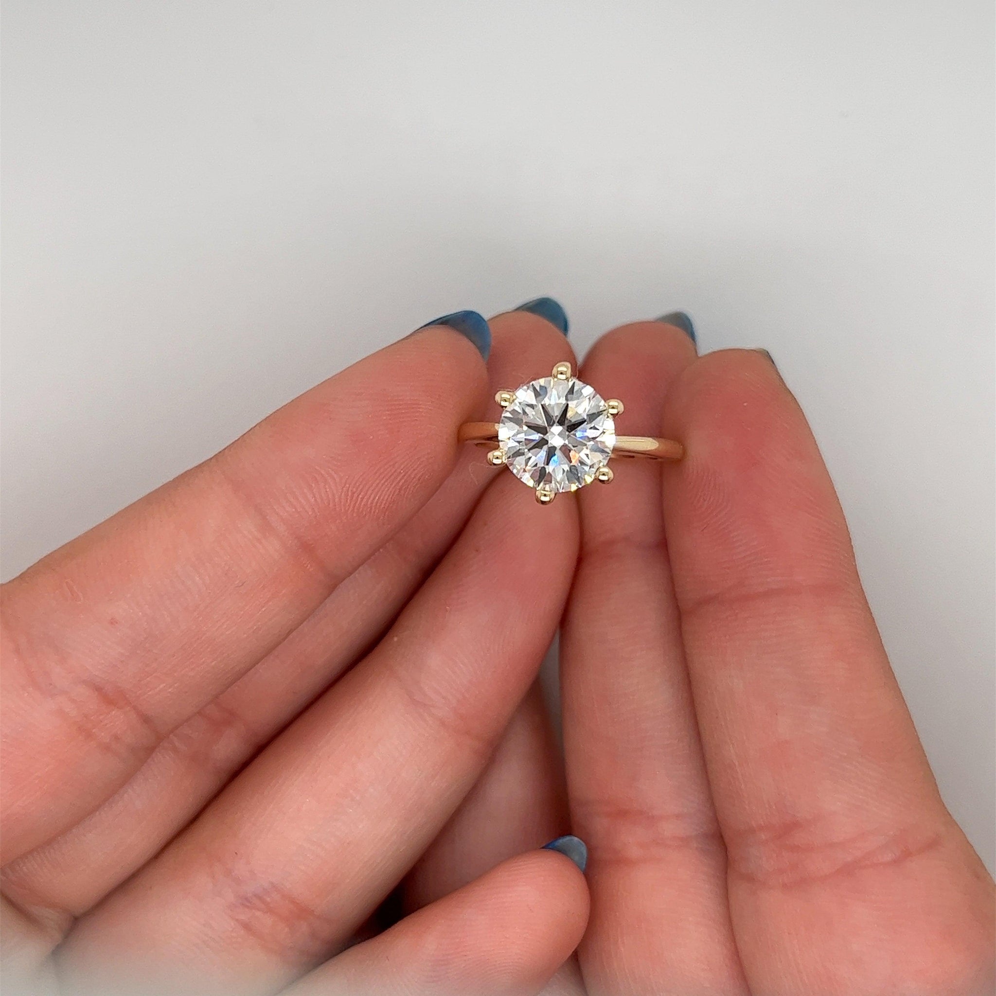Anita 1.70 carat solitaire moval diamond engagement ring