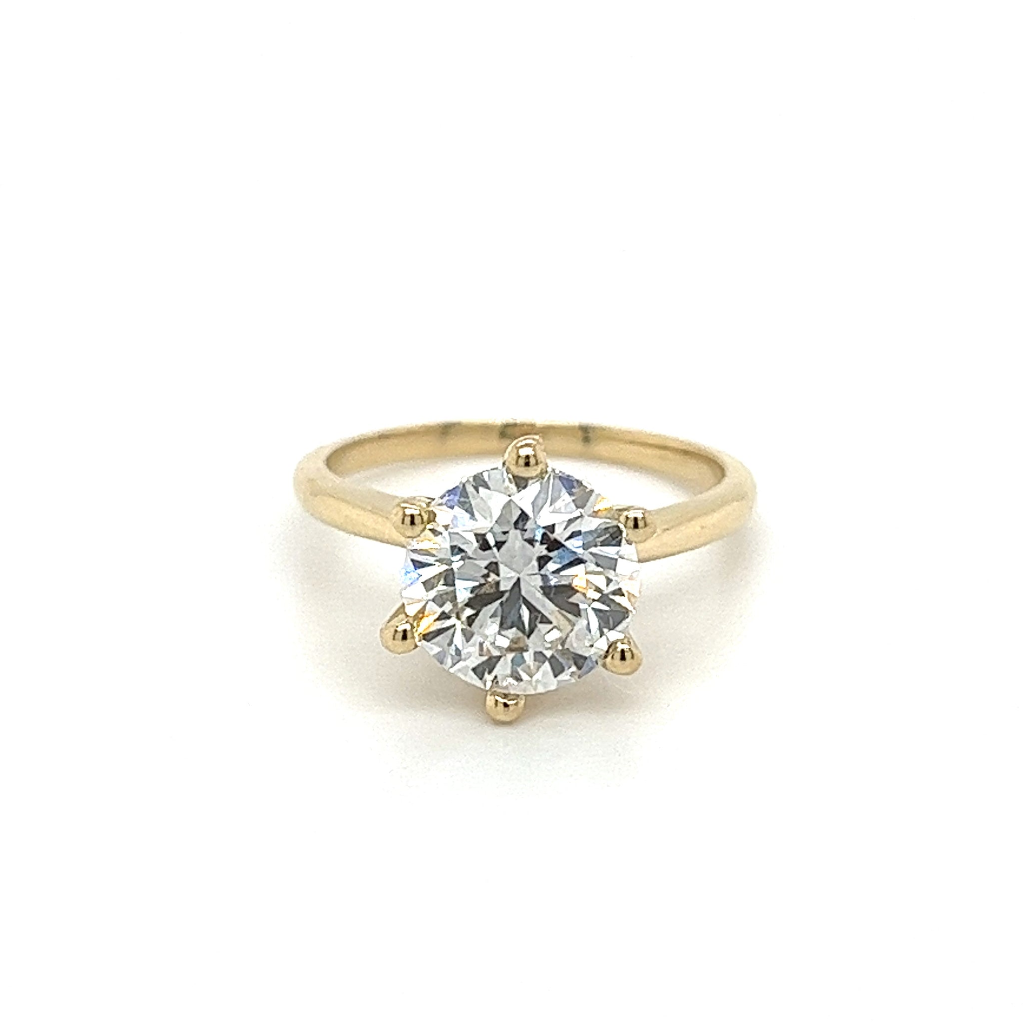 2.60 Carat Lab Grown 14K Yellow Gold 6-Prong Solitaire Diamond Engagement Ring-Engagement Ring-ASSAY