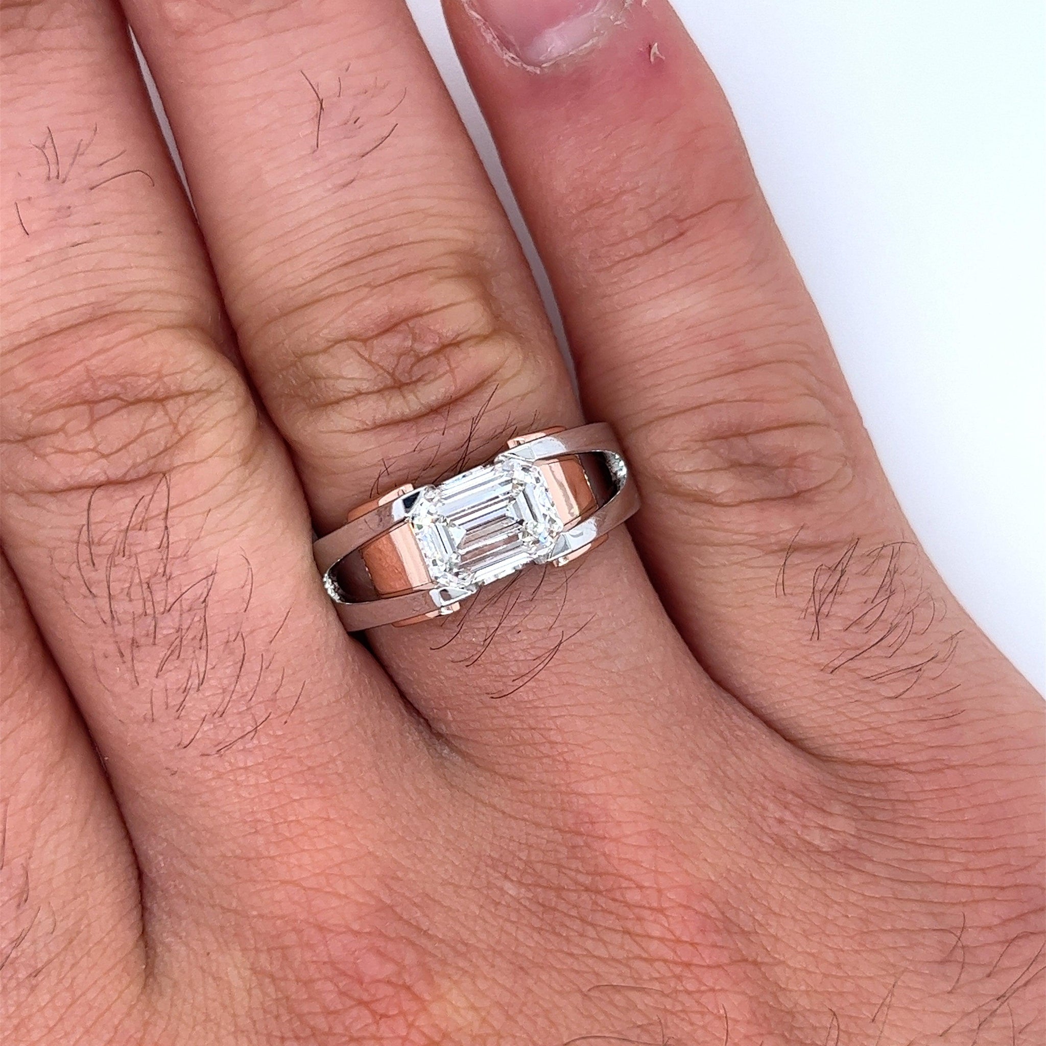Emerald diamond mens ring Clearance