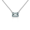 3 Carat Emerald Cut Solitaire Connecting Pendant Necklace in 14K White Gold-Necklaces-ASSAY