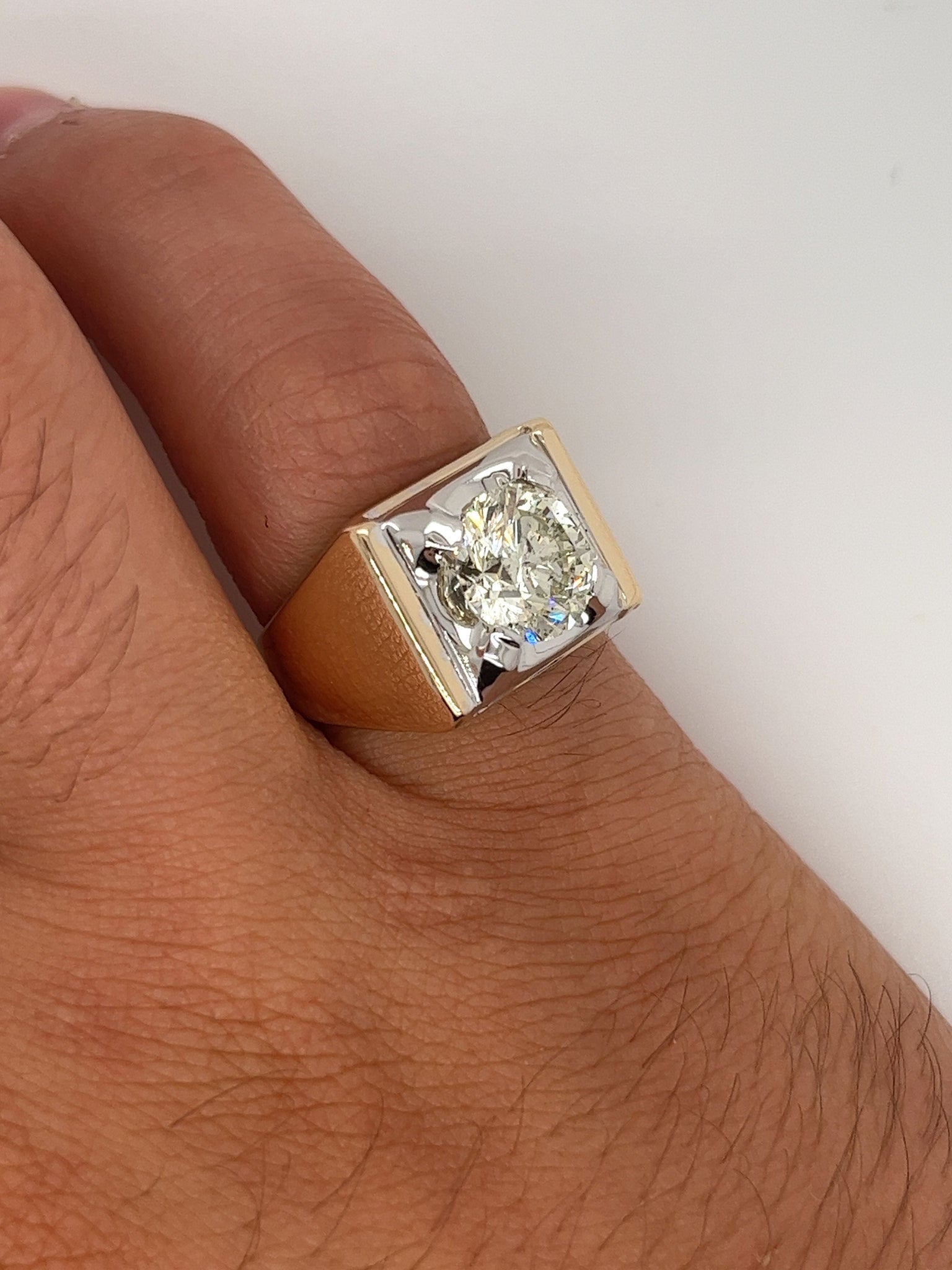Vintage 1.5 Carat TW Bezel and Channel Set Natural Diamond Mens Ring i –  ASSAY