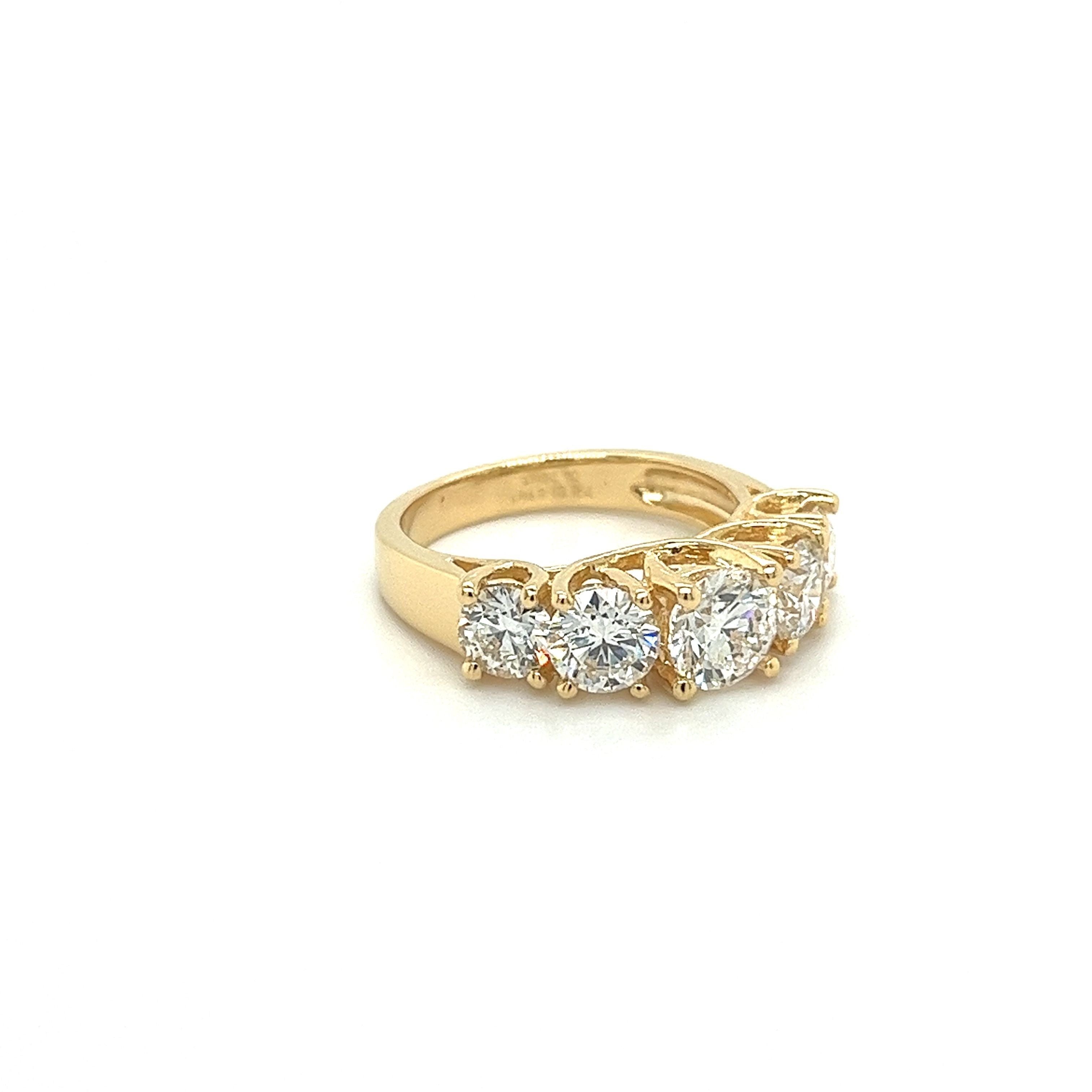 3 Carat TW 18K Yellow Gold Multi Stone Lab Grown Diamond Band Ring-Rings-ASSAY