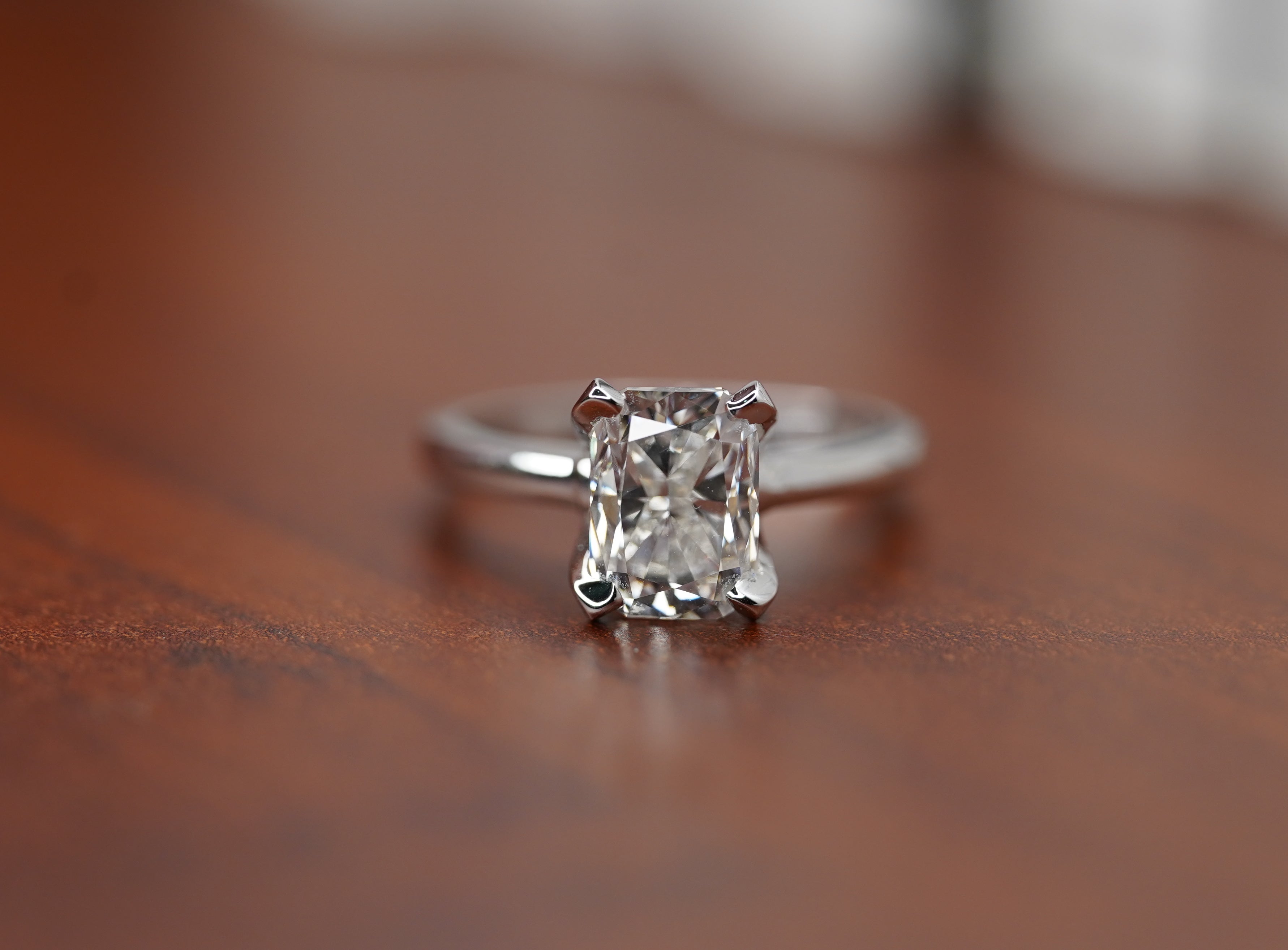 3 carat, G, VS2, IGI Certified Elongated Cushion Lab Diamond Ring-Rings-ASSAY