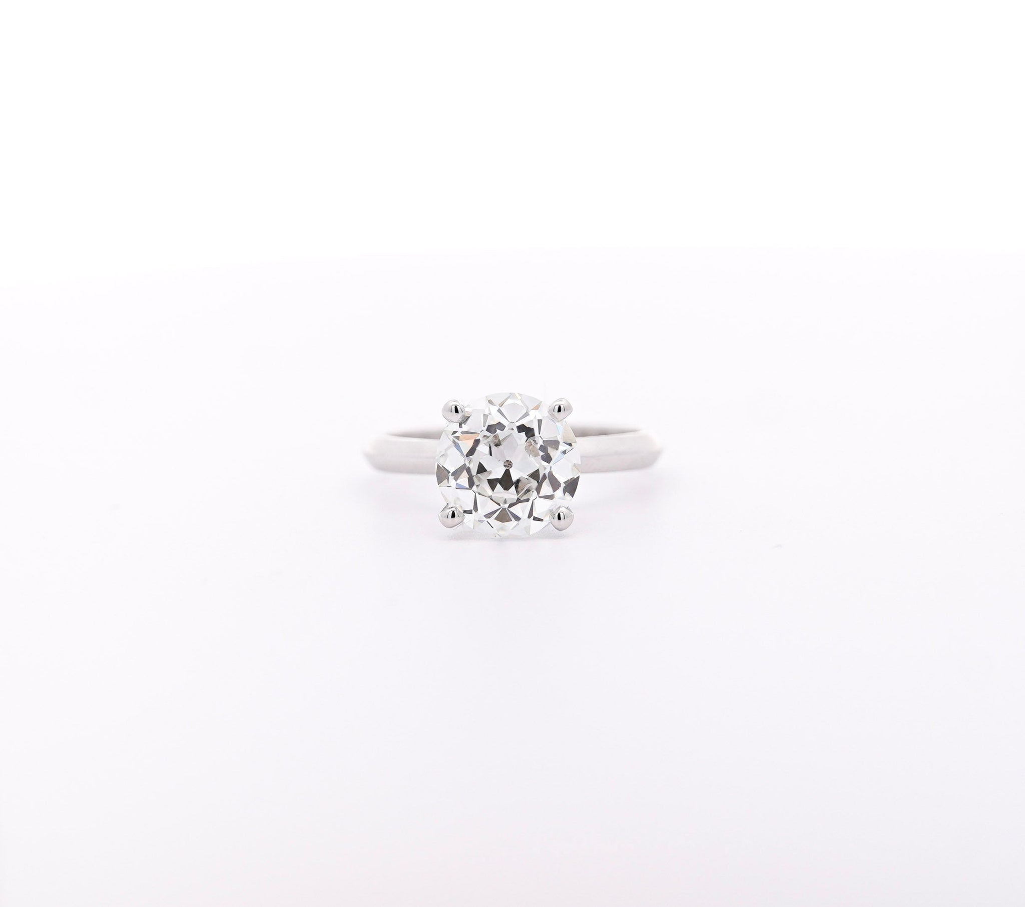 3.03 Carat Old-European Cut IGI Certified CVD Lab Diamond Solitaire Ring and Diamond Jacket Engagement Ring