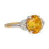 3.06 Carat Oval Cut Yellow Sapphire & Diamonds Ring in Platinum & 14K Gold Setting-Rings-ASSAY