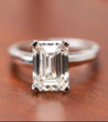 3.07 Carat Emerald Cut Lab Grown Diamond Ring in 14k White Gold Cathedral Setting-Rings-ASSAY