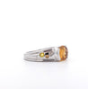 3.07 Carat Orange Precious Topaz & Floating Diamond Ring in East West Setting-Semi Precious Jewelry-ASSAY
