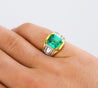 3.16 Carat Colombian Emerald Insignificant Oil Unisex Ring in Platinum & 18K Gold-Rings-ASSAY