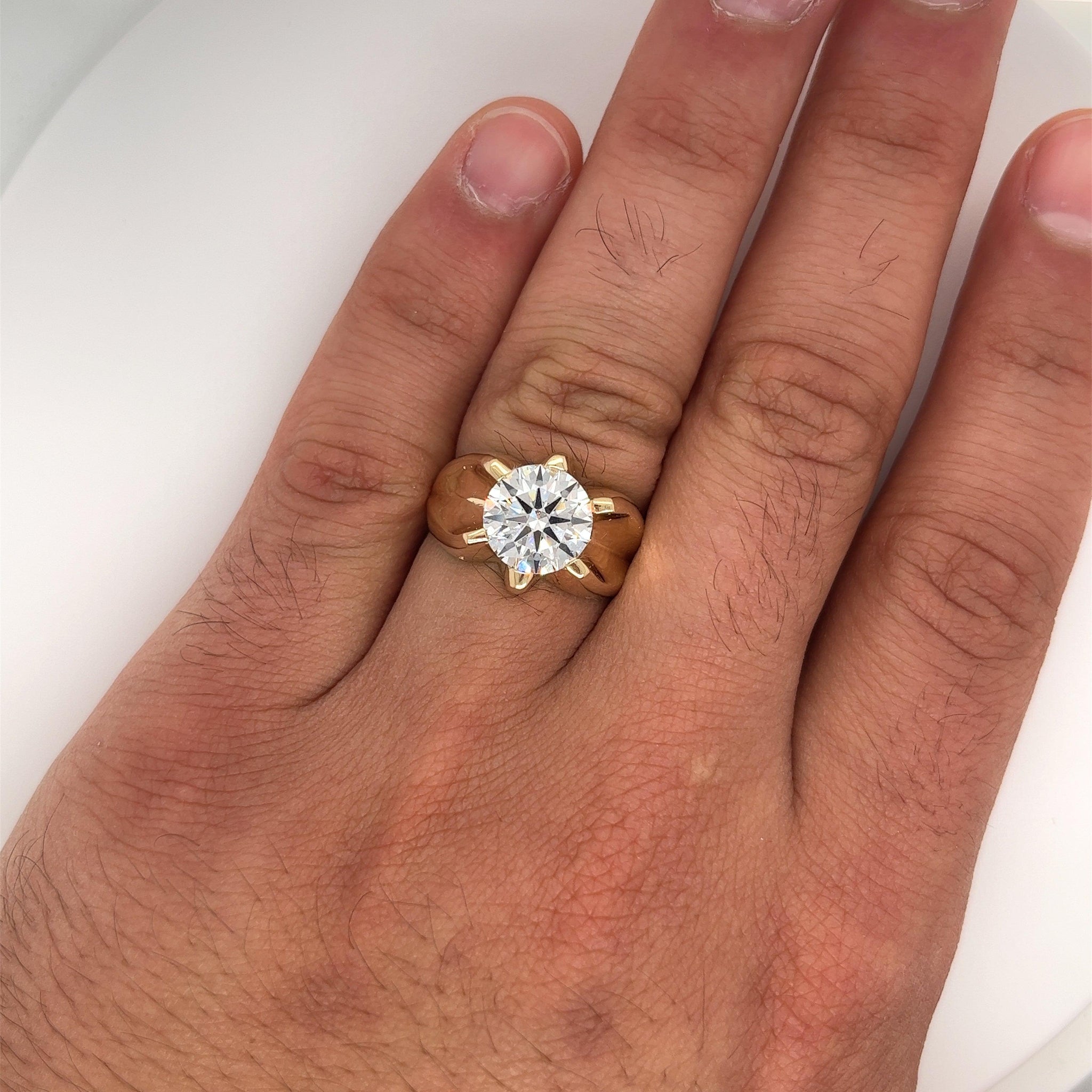 Men's 14K Yellow Gold Finish 2.50Ct Round Lab Created Diamond Pinky Wedding  Ring | eBay