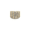 3.8 Carat Channel Set Round Cut Diamond Cluster Ring in 14K Yellow Gold-Rings-ASSAY