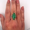 3.89 Carat Marquise Cut Colombian Emerald And Diamond V Shape 18K Ring-Rings-ASSAY