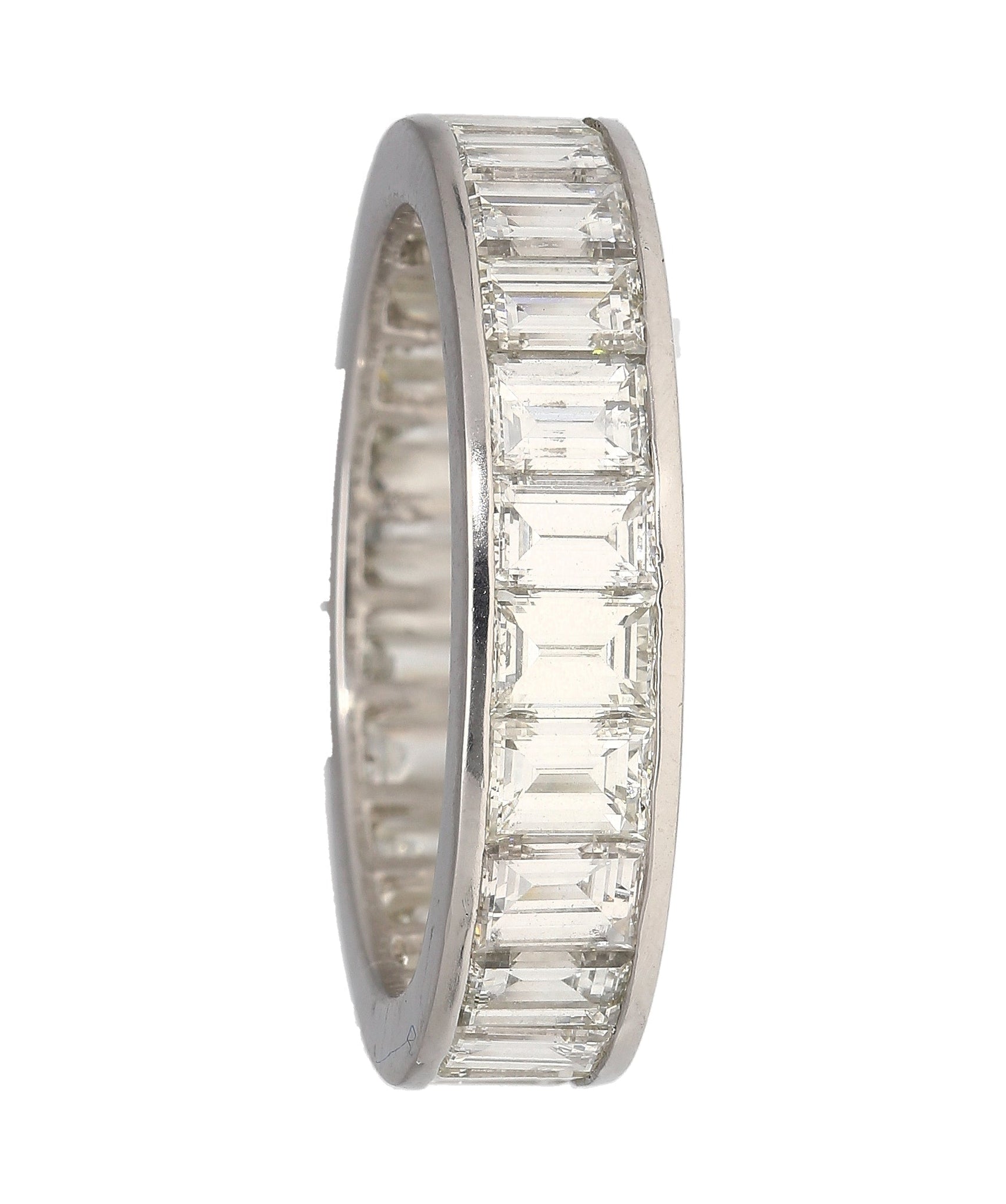 4 Carat Baguette Cut Natural Diamond Wedding Band Ring in Platinum Channel Setting-Band-ASSAY