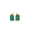 4.7 Carat TW Natural Green Emerald Stud Earrings in 14K Solid Yellow Gold-Emerald-ASSAY