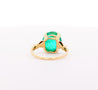 5 Carat Cabochon-Cut Colombian Emerald & Diamond Ring 14K Emerald Ring
