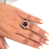 5.20 Carat Cushion Checkerboard Cut Pink Tourmaline & Diamond Ring in 18K White Gold-Semi Precious Jewelry-ASSAY
