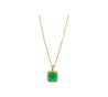 5.42 Carat Natural Emerald Pendant Necklace with Yellow Diamond Halo in 18k Gold-Necklace-ASSAY