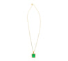 5.42 Carat Natural Emerald Pendant Necklace with Yellow Diamond Halo in 18k Gold-Necklace-ASSAY
