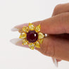 5.46 Carat Burma Ruby No Heat AGL Certified and Fancy Yellow Diamond Ring-ASSAY