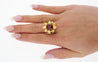 5.46 Carat Burma Ruby No Heat AGL Certified and Fancy Yellow Diamond Ring-ASSAY