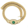 6 Carat Natural Colombian Emerald and Diamond Choker Necklace 18 Karat Yellow Gold-Necklaces-ASSAY