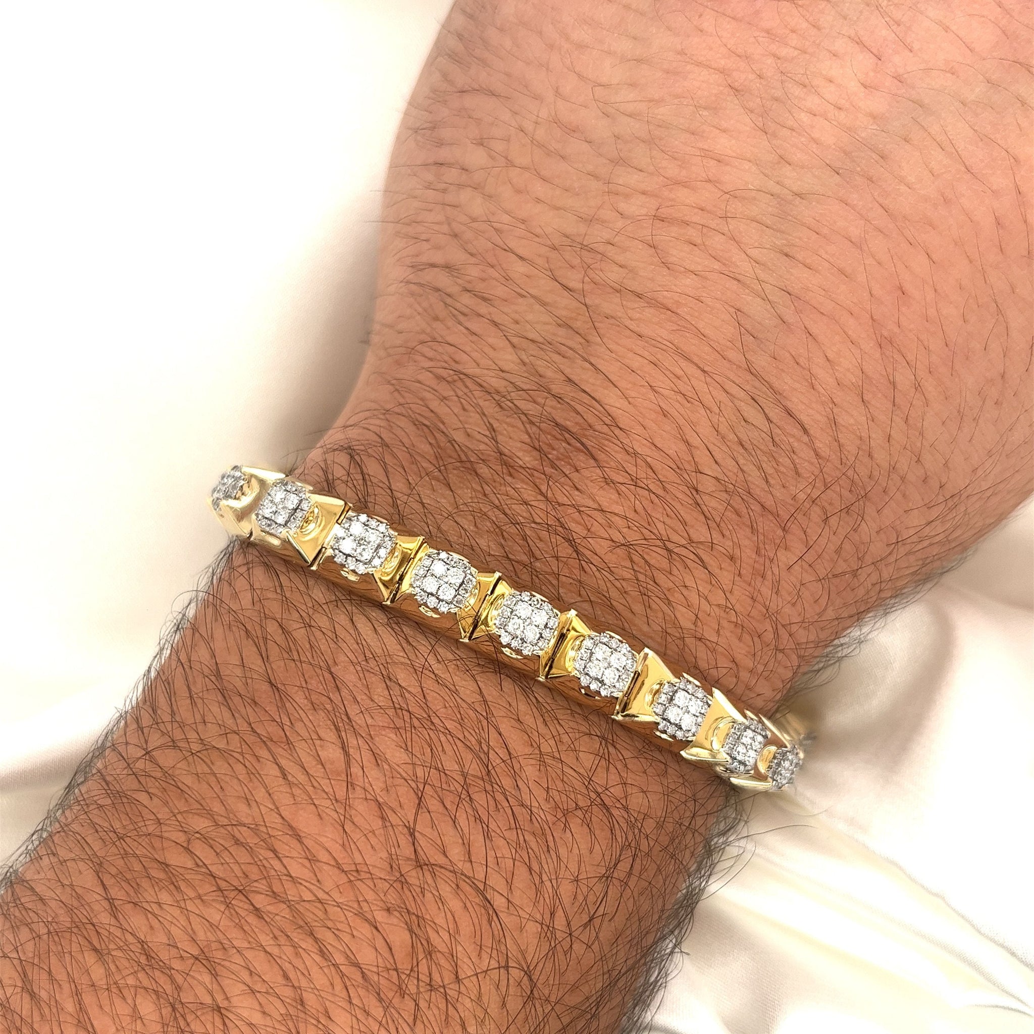 Mens 14k diamond bracelet Clearance