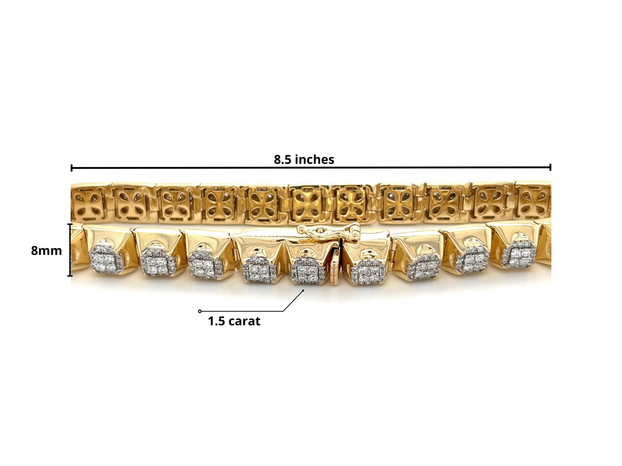 Men's 1 Ct. T.W. Diamond Double Row 14K Two-Tone Gold Bracelet
