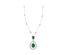 6.42 Carat Floating Emerald with Diamond & Emeralds in 18K Pendant Necklace