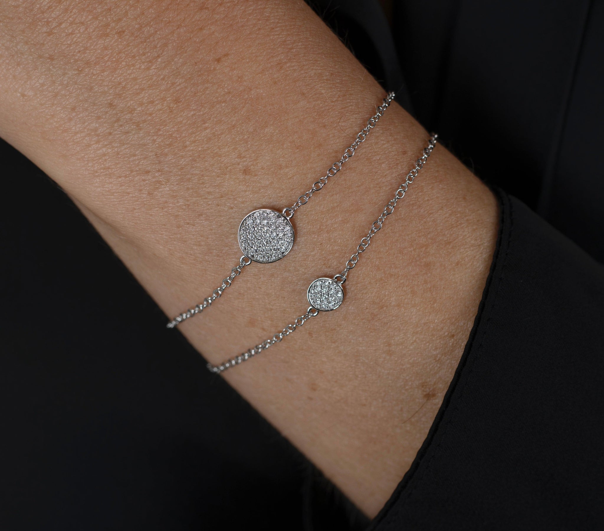 Diamond-Framed Disc Bracelet - Nuha Jewelers