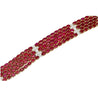 72.51 Carat Natural Oval Cut Ruby 5-Row Multi Link Tennis Bracelet in 18K Gold-Bracelet-ASSAY