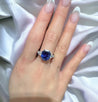 7.19 Carat Color Changing No Heat Ceylon Sapphire and Diamond Ring-ASSAY