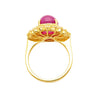 7.23 Carat No Heat Burma Star Ruby & Baguette Diamond Ballerina Ring in 18K Gold-Rings-ASSAY