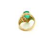 7.81 Carat Pear Shaped Cabochon Cut Natural Emerald & Diamond Ring in 18K Yellow Gold-Rings-ASSAY