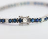 9 Carat Natural Blue Sapphire and Diamond Tennis Bracelet in 18K White Gold | 7 Inch 3MM Round Cut Sapphire & Diamond Tennis Bracelet-Bracelet-ASSAY