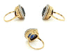 9 Carat No Heat Ceylon Blue Sapphire and Old Euro Cut Diamond Ring in 14K-Sapphire ring-ASSAY
