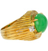 9.40 Carat Type A Fei Cui Jadeite Jade and Diamond Ring in Textured 18K Gold