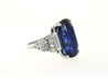 AGL Certified 13.81 Carat Ceylon No Heat Blue Sapphire Platinum Vintage Ring-ASSAY