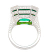 AGL Certified 17 Carat Octagonal Cut Minor Oil Colombian Emerald Ring-Rings-ASSAY