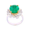 AGL Certified 6.79 Carat Minor Oil Colombian Emerald and Diamond 18K Gold Ring