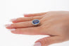 AGL Certified 7.76 Carat No Heat Burma Oval Blue Sapphire Vintage Edwardian Ring in Platinum-Rings-ASSAY