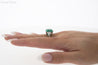 AGL Certified 8.01 Carat No Oil Colombian Emerald Vintage Platinum Ring